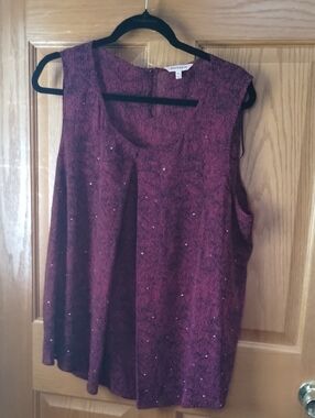 Juicy Couture Plum Sleeveless Embellished Tank